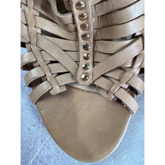 Steven By Steve Madden Womens‎ Milana 7.5M Leather Wedges Tan Braided Boho - Picture 7 of 11